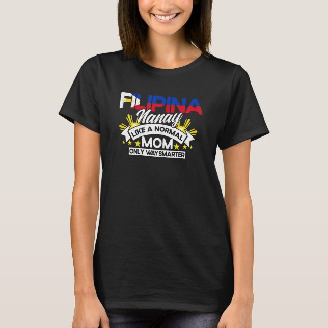 Camiseta Mulheres Filipinas Bandeira Filipina Nanay Mãe Pin (Frente)