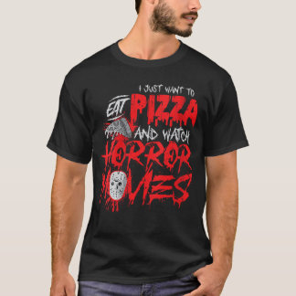 Camiseta Mulheres Filme de Terror Assustador Eu Só Quero Co
