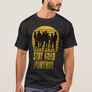 Camiseta Mulheres Fique Dourado Ponyboy Vintage VNeck retrô