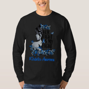 Camiseta Mulheres Fita Azul Borboleta Tipo 1 Conscientizaçã