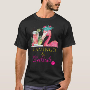 Camiseta Mulheres Flamingo E Cocktails