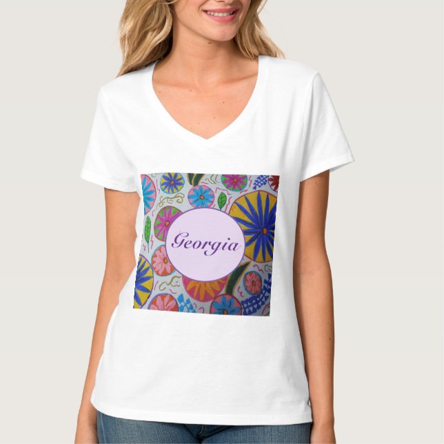 Camiseta Mulheres Florais Modernas (Frente)