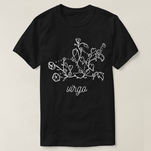 Camiseta Mulheres Flores Constelação Virgo Virgo Homem Ou M (Frente do Design)