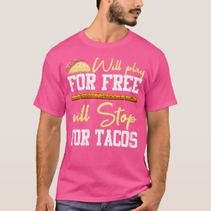 Camiseta Mulheres Flute Shirt Engraçado Taco Cita Imagem Mu