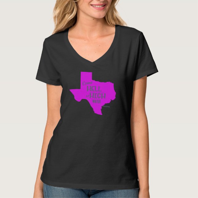 Camiseta Mulheres fortes do t-shirt dos #Texas do inferno (Frente)