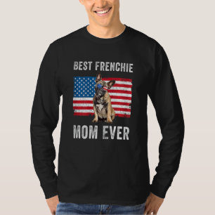 Camiseta Mulheres Francesas Mãe Americana Bandeira Francesa