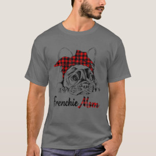 Camiseta Mulheres Francesas Mãe Cachorro Francês Com Xadrez