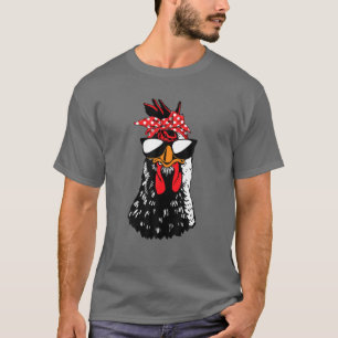 Camiseta Mulheres frango Mãe Bandana Óculos escuros Fazen
