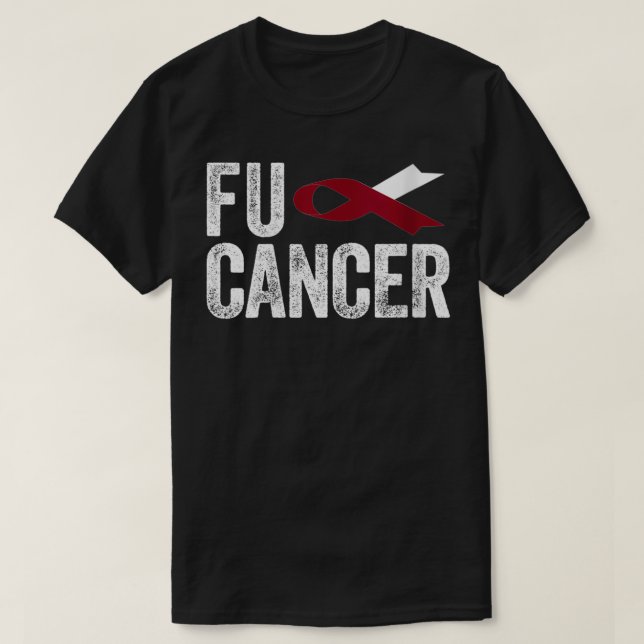 Camiseta Mulheres Fu Cancer T Cancer Da Garganta Fu Cabeça  (Frente do Design)
