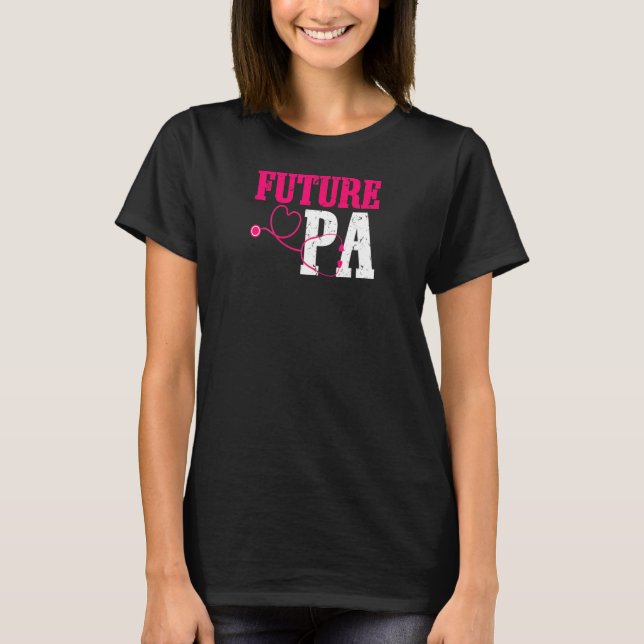 Camiseta Mulheres Futura Pa Médico Assistente Pa Escola Gra (Frente)
