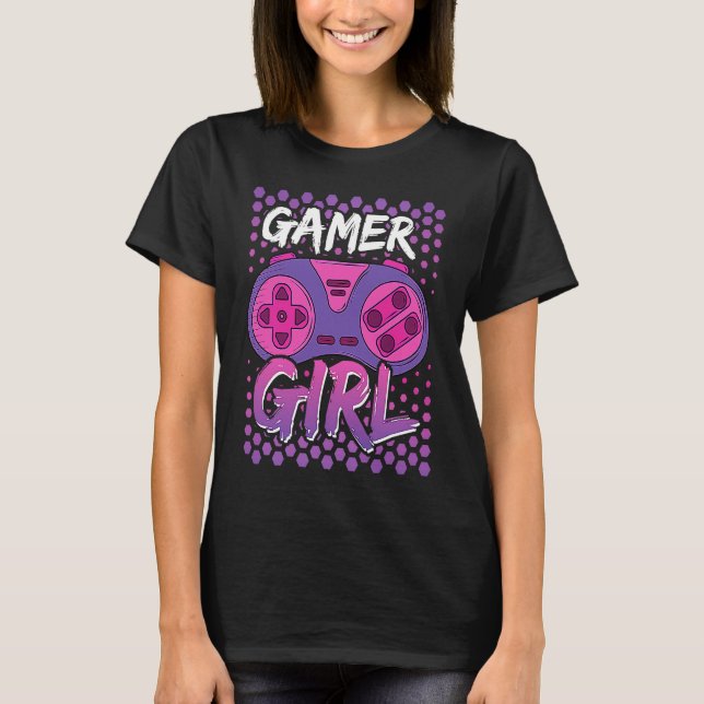 Camiseta Mulheres Gamer Video Gamer Controladora de jogos (Frente)
