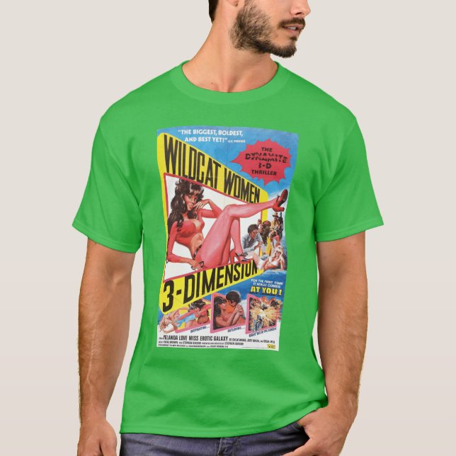 Camiseta Mulheres Gato Selvagem 3D - design (Frente)