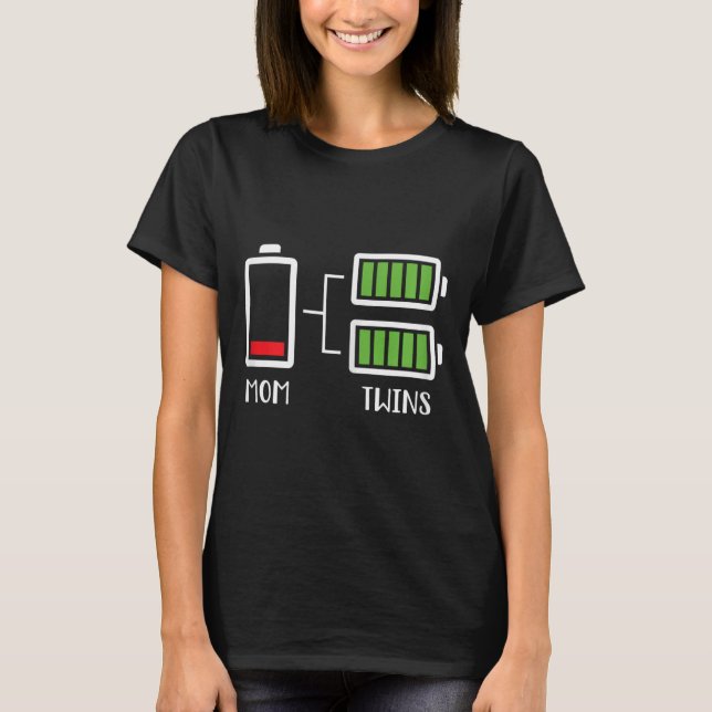 Camiseta Mulheres Gêmeas Gêmeas Engraçadas Mamãe Cansou Mãe (Frente)