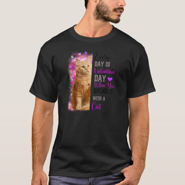 Camiseta Mulheres Ginger Cat Mãe Dia de os namorados Cat Ma (Frente)
