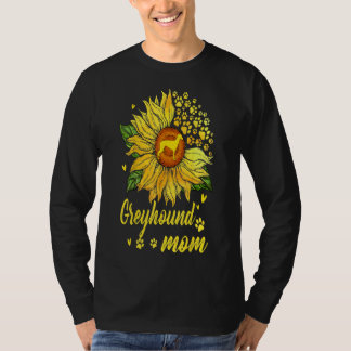 Camiseta Mulheres Girassol Greyhound Mãe Cão Sobressalto Pr