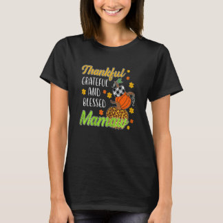 Camiseta Mulheres Graças Graças Feliz Abençoada Caiu outono