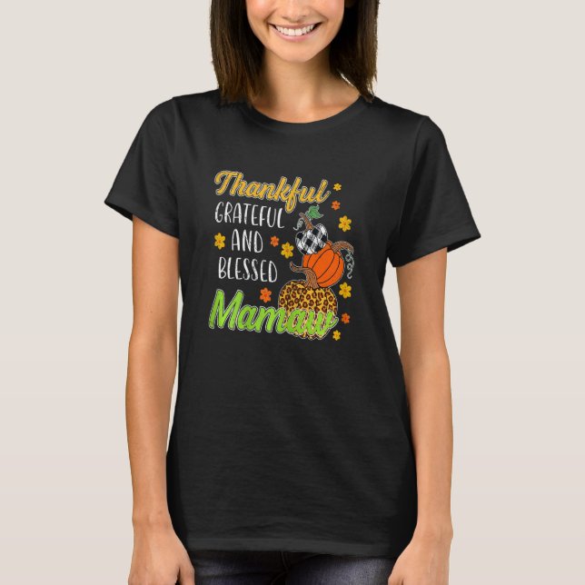 Camiseta Mulheres Graças Graças Feliz Abençoada Caiu outono (Frente)