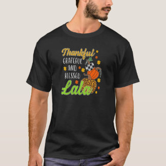 Camiseta Mulheres Graças Graças Feliz Abençoada Lala outono