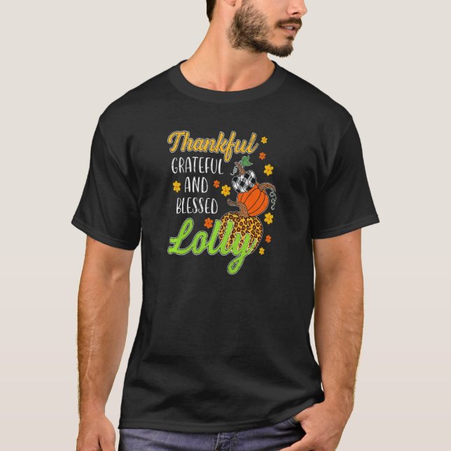 Camiseta Mulheres Graças Graças Feliz Abençoada queda do ou (Frente)