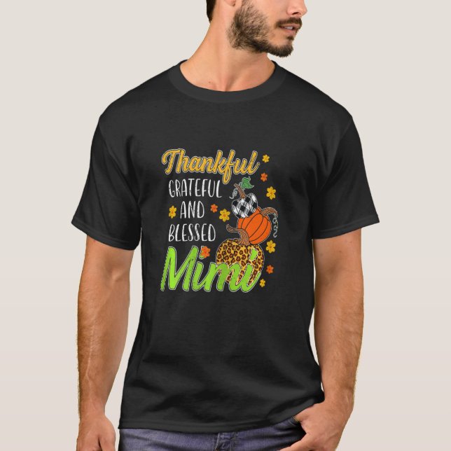 Camiseta Mulheres Graças Graças Feliz Abençoada Queda do ou (Frente)