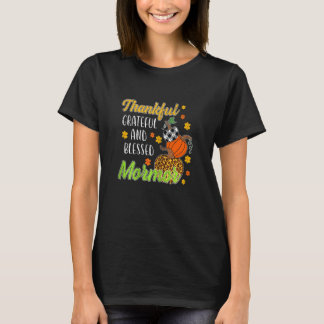 Camiseta Mulheres Graças Grata Abençoada Mormor outono