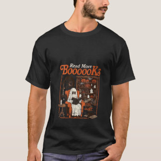 Camiseta Mulheres Groovy Ghost Leia Mais Livros Engraçado P
