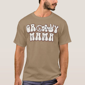 Camiseta Mulheres Groovy Mama Retro Mãe Vintage Hippie Birt