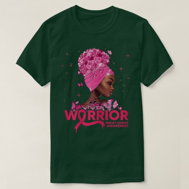 Camiseta Mulheres Guerreiros do Cancer Materno Fita Rosa Fi (Frente do Design)