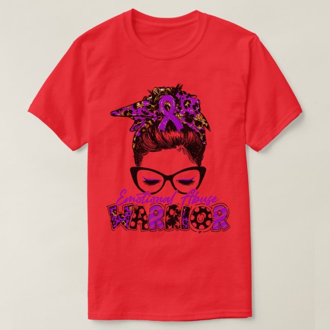 Camiseta Mulheres guerreiros por abuso emocional Glasse Mes (Frente do Design)