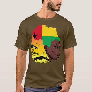 Camiseta Mulheres Guiné-Bissau Rainha Negra Mês Fl