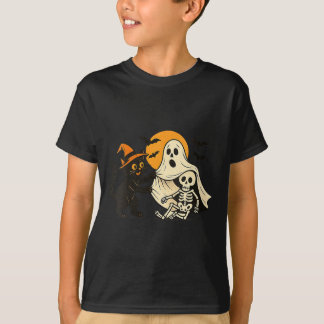 Camiseta Mulheres Halloween Vintage Gato Preto Revelador