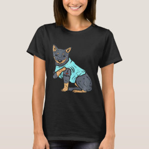 Camiseta Mulheres Heeler Eu Amo Mãe Animal Pet Vermelho Azu