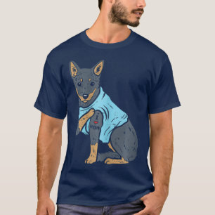 Camiseta Mulheres Heeler Eu Amo Mamãe Animal Pet Red Blue C