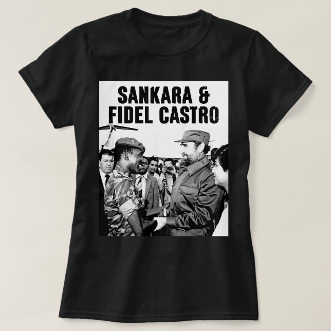 Camiseta Mulheres Homens Che Guevara Thomas De Sankara Afri (Frente do Design)