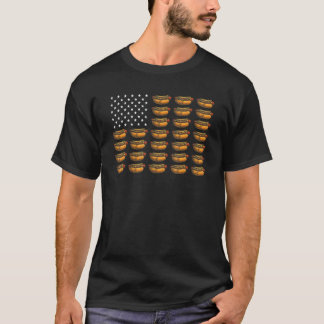 Camiseta Mulheres Homens Crianças Cachorro Quente Bandeira