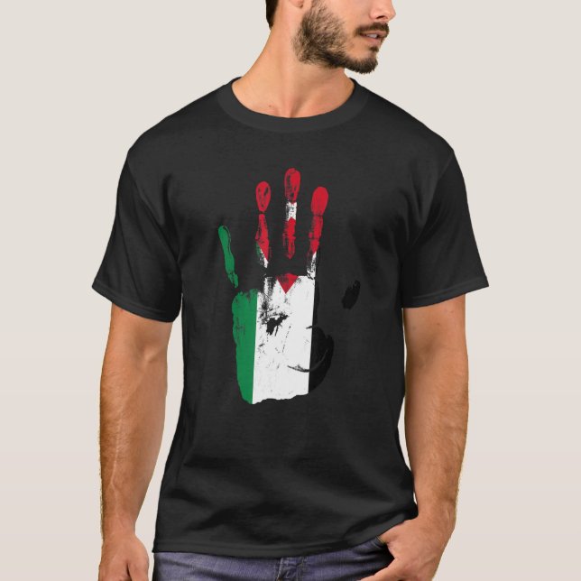Camiseta Mulheres Homens Da Bandeira Da Jordânia Crianças (Frente)