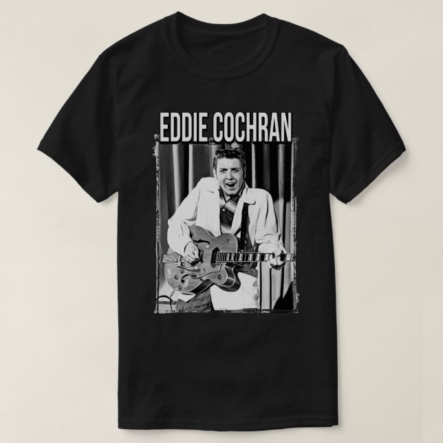 Camiseta Mulheres Homens Eddie Cochran Retro Vintage (Frente do Design)