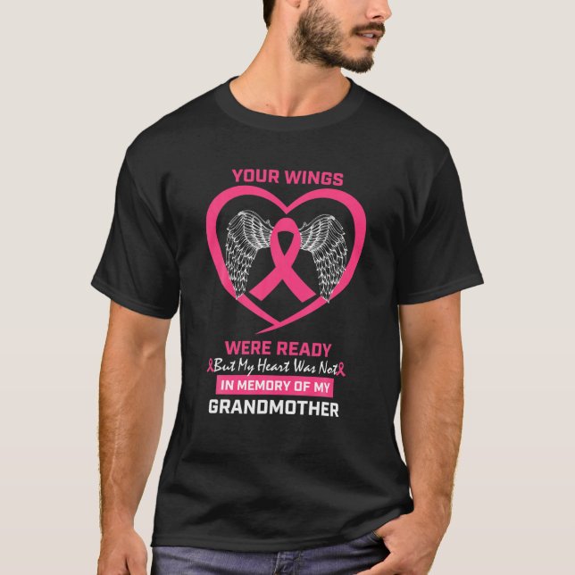 Camiseta Mulheres Homens Em Memória Do Cancer Da Vovó (Frente)