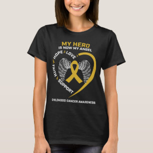 Camiseta Mulheres Homens Herói É Anjo Conscientização do Câ