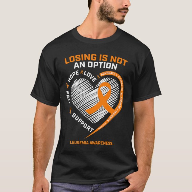 Camiseta Mulheres Homens Leucemia Sensibilização Leucemia (Frente)