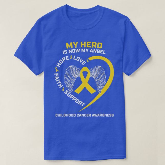 Camiseta Mulheres Homens Meu Herói Agora É Meu Cancer Da In (Frente do Design)