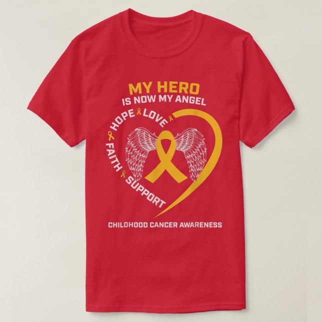 Camiseta Mulheres Homens Meu Herói Agora É Meu Cancer Da In (Frente do Design)