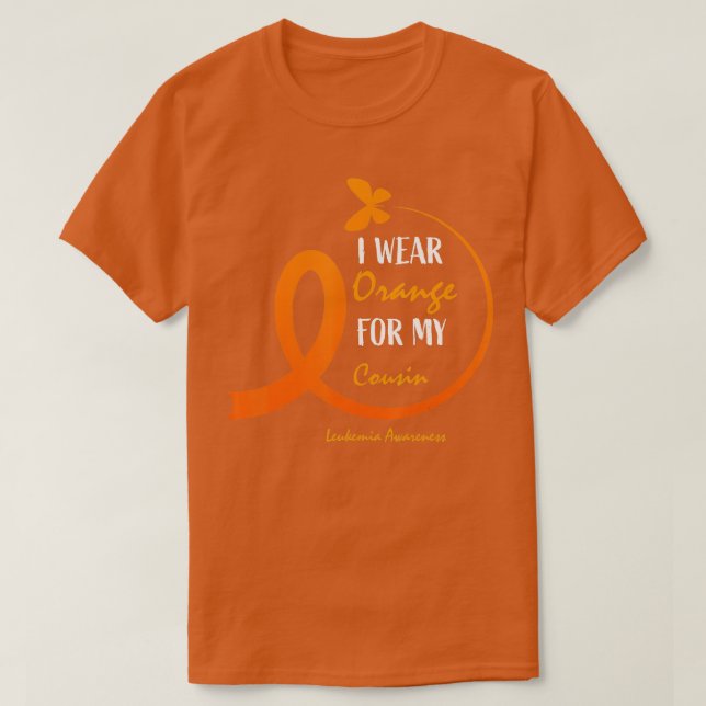 Camiseta Mulheres Homens Que Visto Laranja Para Minha Prima (Frente do Design)