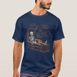 Camiseta Mulheres Homens Só Esperando Pelo Halloween Esquel
