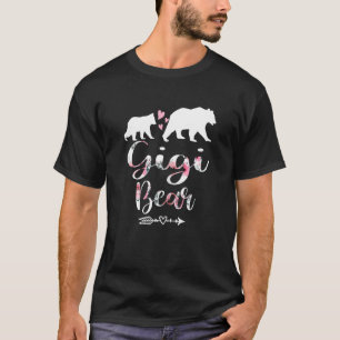 Camiseta Mulheres Homens Urso Floral Correspondendo As Cone
