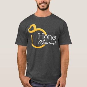 Camiseta Mulheres Honeymoonin Honey Moonin Bride Groom Hone