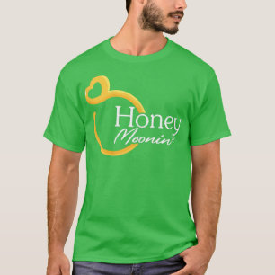 Camiseta Mulheres Honeymoonin Honey Moonin Bride Groom Hone