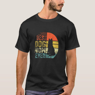 Camiseta Mulheres Husky Siberiano Vintage Melhor Mãe de Cac