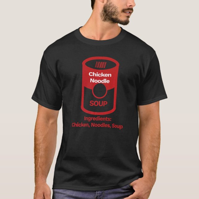 Camiseta Mulheres Ingredientes Alimentares Sopa de Frango c (Frente)