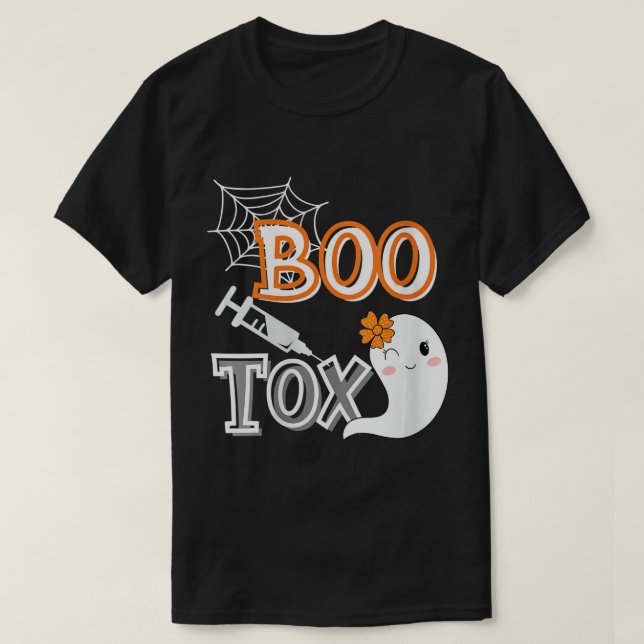 Camiseta Mulheres Injetor de Enfermeiro BOO-Tox Bot de Ench (Frente do Design)